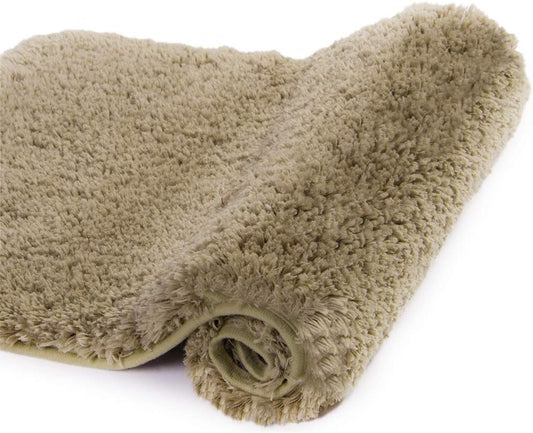 Walensee Bath Rug - Non Slip, Soft Microfiber Shaggy Bath Mat (20 x 32, Sand) - Water Absorbent, Machine Washable, Thick Plush Shower Mat