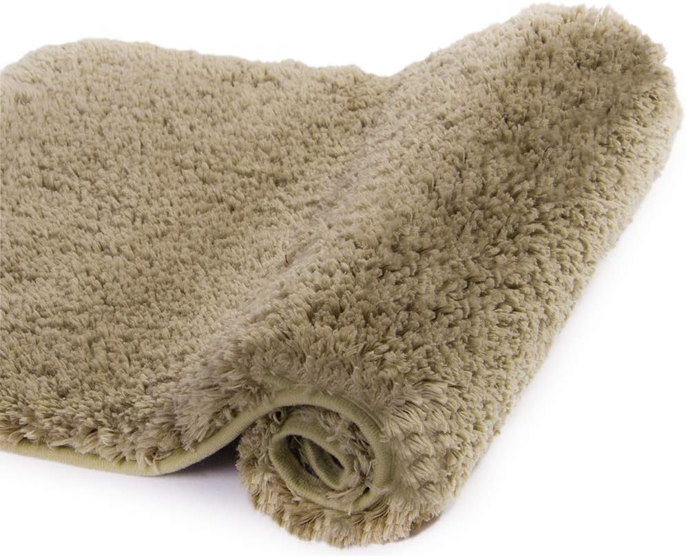 Walensee Large Bathroom Rug (24 x 48, Sand) Extra Soft Shaggy Bath Mat Machine Washable Microfiber Non Slip Luxury Floor Mat
