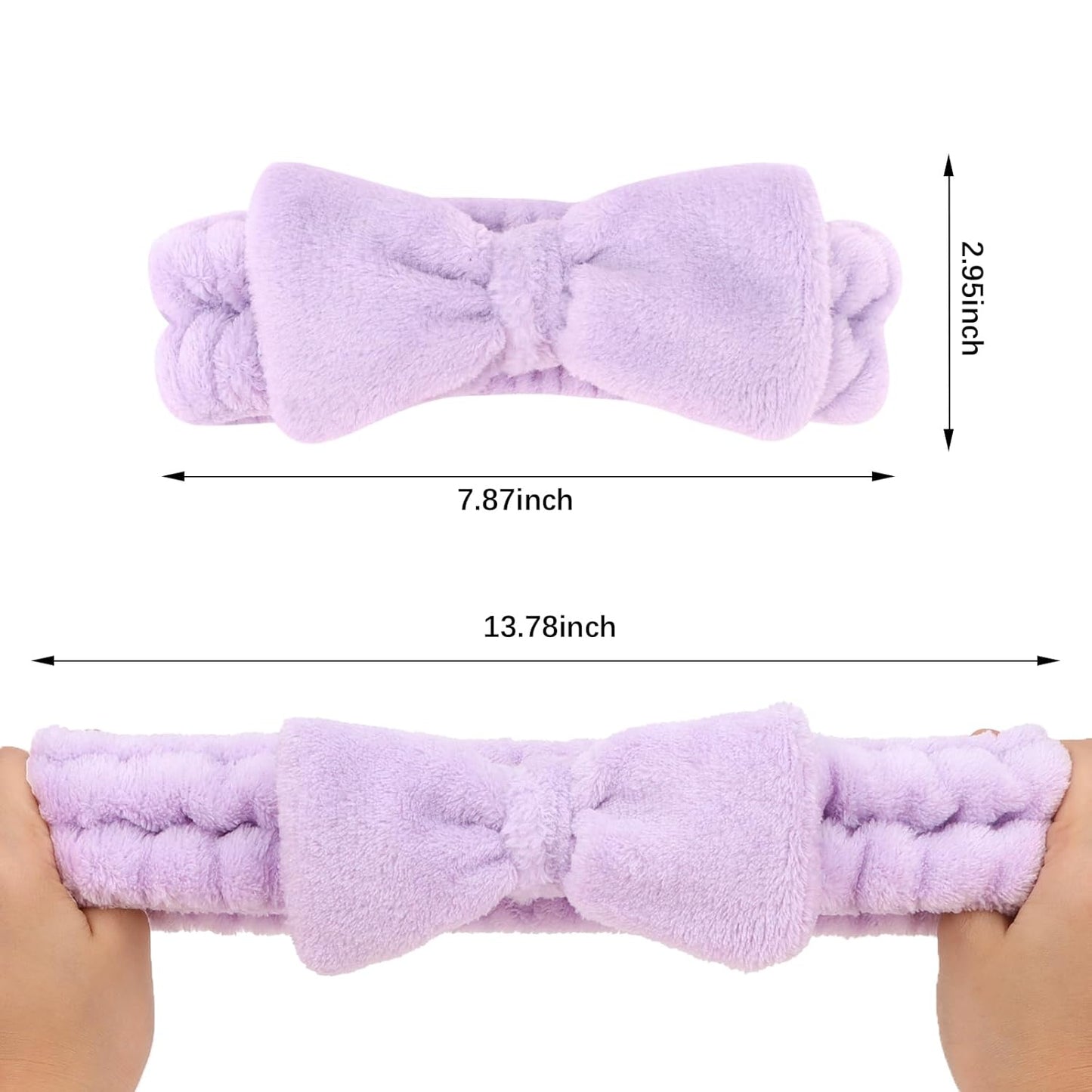 CIEHER 8 Pack White & Purple Spa Headband for Bachelorette Party Favors, Bride Bridesmaid, Bachelorette Gifts for Bride Skincare Makeup Headbands Face Wash Headbands