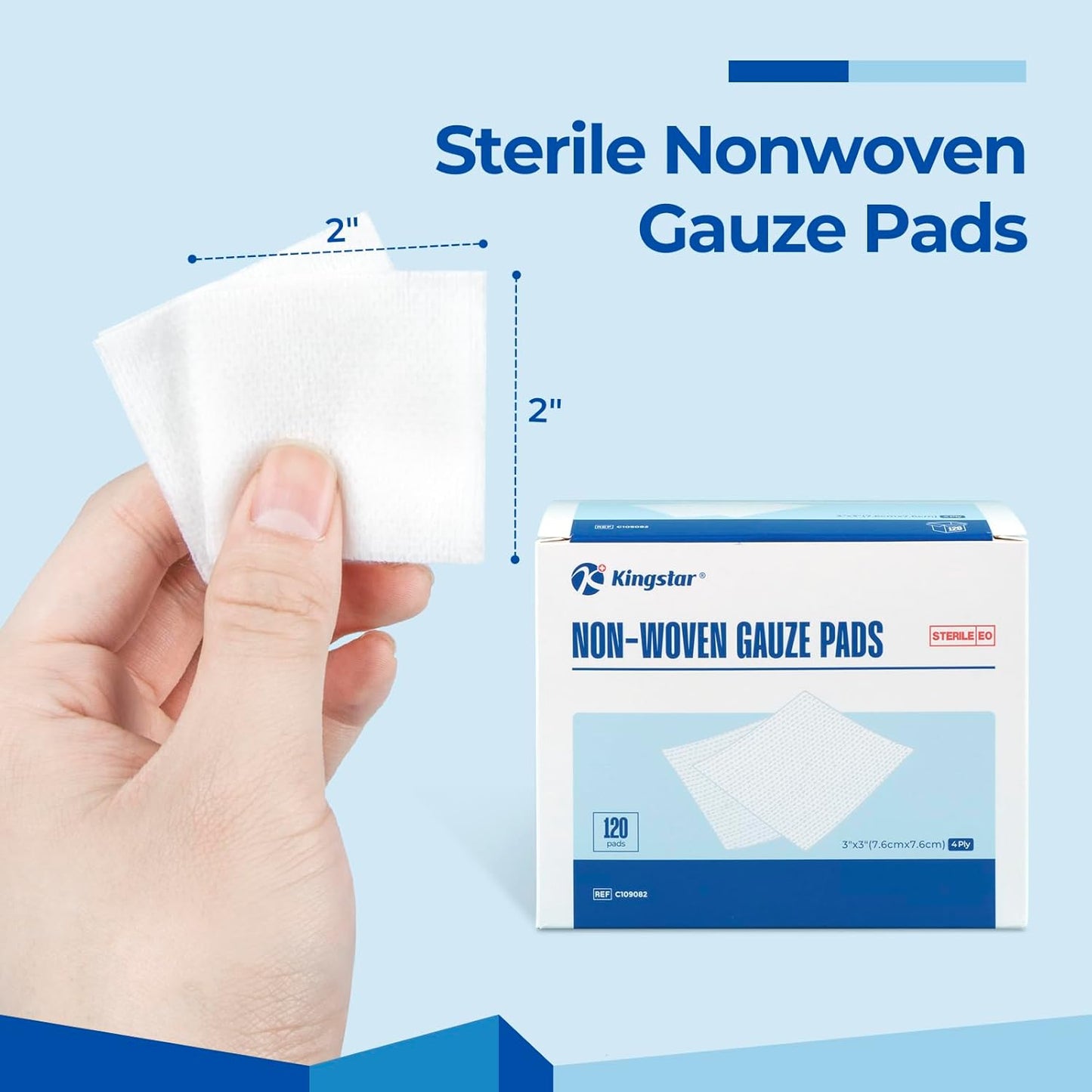 Sterile Nonwoven Gauze Pads, 3"x 3" Wound Dressing, 60 Packs - 120 Pieces Superior Soft Sponge Pads, Higher Absorbent Gauze Compresses for Trauma or Post-Operative Wound Care