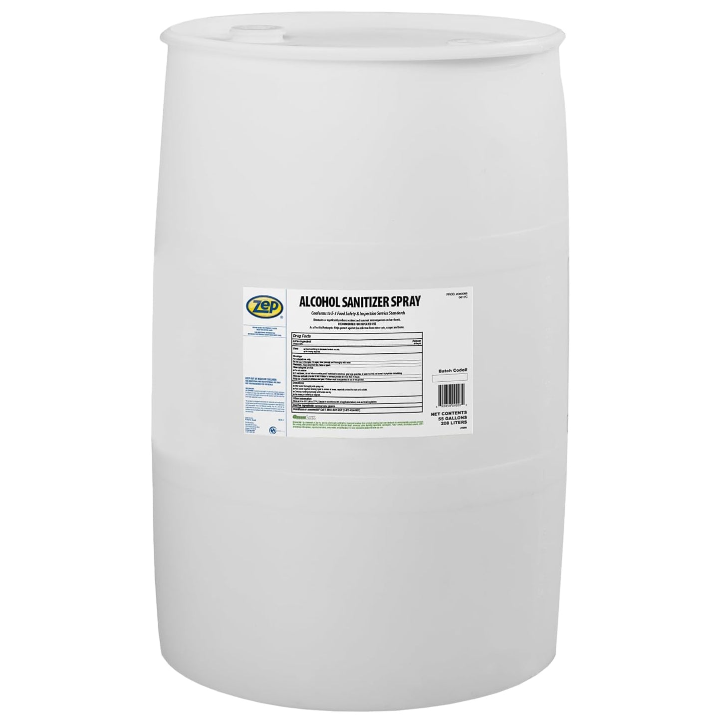 Zep Alcohol Hand Sanitizer Liquid Refill - 55 Gallon (1 Unit) 90085-70% Ethanol-Based, Non-Foaming for Dispensers, Manufactured in the USA