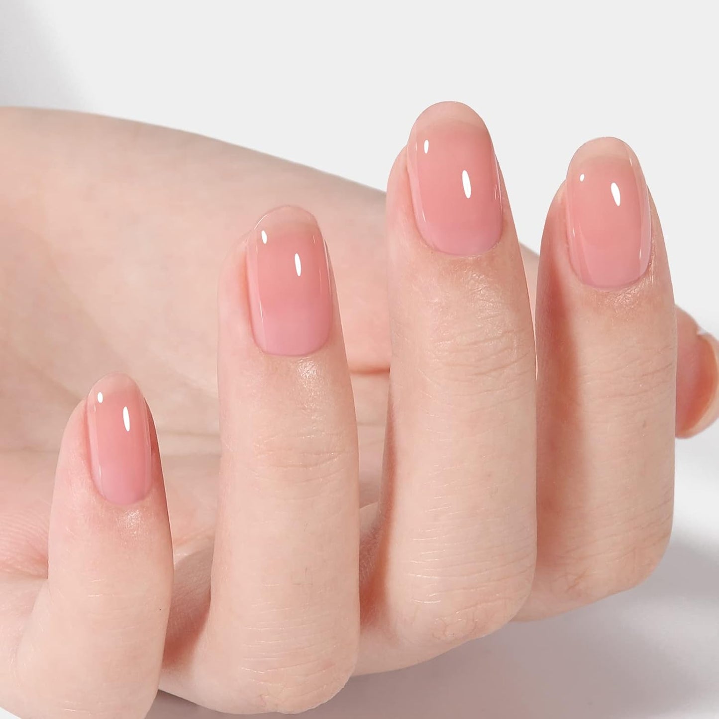 AILLSA Nude Gel Polish Natural Pink Jelly Gel Nail Polish Marshmallow Baby Pink Light Color Translucent Gel Polish Soak Off U V Gel Nail for French Manicure & Home Salon 0.51 Oz GB68