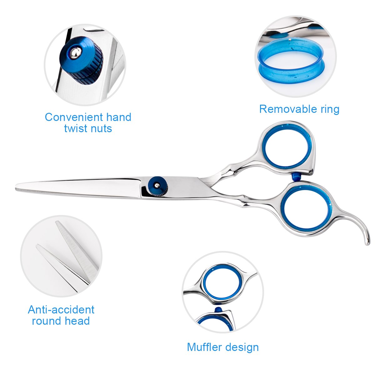 Professional Home Hair Cutting Kit Home Haircutting Scissors Barber Salon Home Thinning Shears Kit with Comb and Case for Men Women