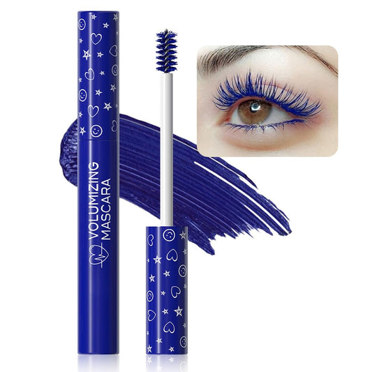 Colored Mascara for Eyelashes Set,Colorful Waterproof Mascara for eyelashes Long lasting Charming Voluminous for Women Halloween Eye Makeup (1Pcs 01#Blue, F)