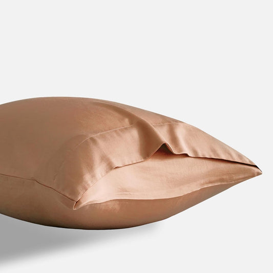 DOZ Pillowcase Set, 100% Viscose derived from Bamboo, Organically Grown, Buttery Soft, Silky, Breathable, Cooling, Oeko-TEX, High GSM, 2-Pack, Envelope Closure (King, Clay)