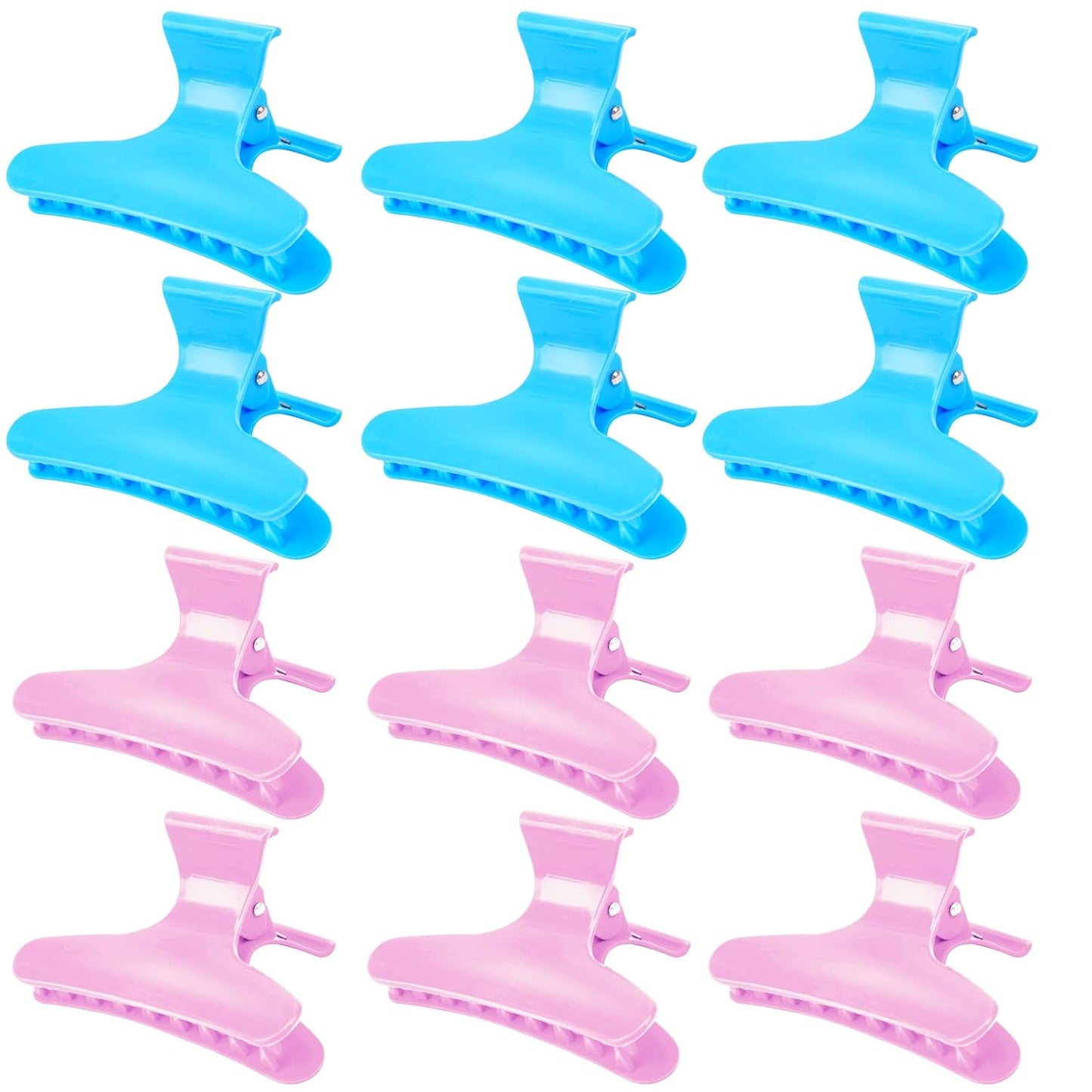 Ondder 12 Pack Butterfly Hair Clamps Clips Hair Claw Clips Salon Pro Section Clip for Styling Sectioning Cutting Coloring Hair Clips Hairdressing Salon Tool Hair Accessories for Women Girls