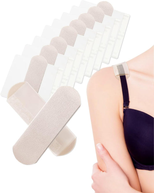 Bra Strap Cushion - Disposable Shoulder Pad Covers for Women to Relieve Pain from Tight Bras | Summer Lightweight and Sweat Absorbing Design (Nude 10P)