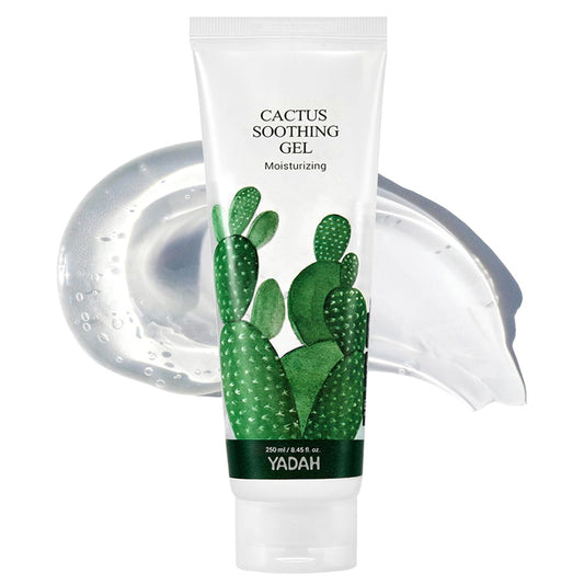 YADAH Cactus Soothing Gel (8.45fl oz) - Sunburn Relief, Calm, Cool & Soothe Irritated Skin, Face Redness. Korean Skin Care. 95% Cactus Extract, Vegan.