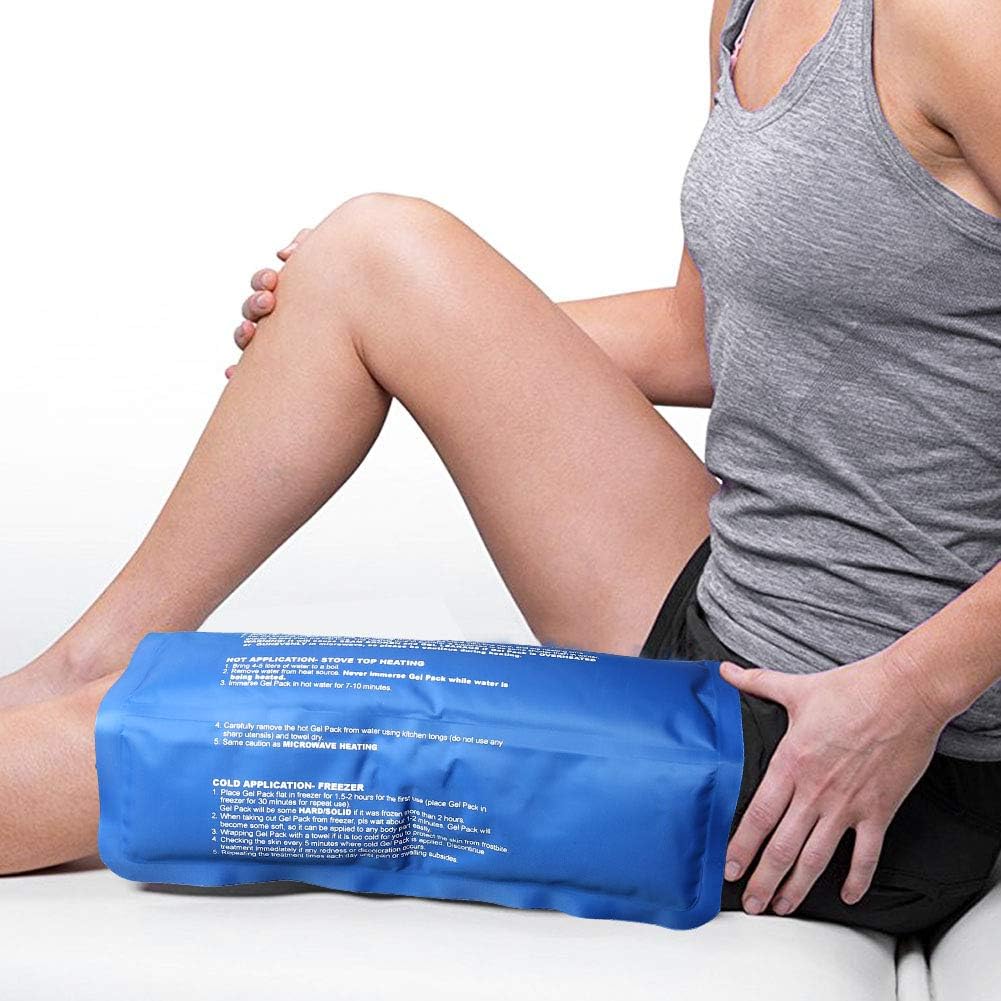 LotFancy Ice Pack for Injuries, Reusable Large Hot Cold Pack for Therapy, Heating or Cooling Gel Pad for Back Shoulder Knee Waist Sprains, Muscle or Joint Pain Relief, 14" x12"