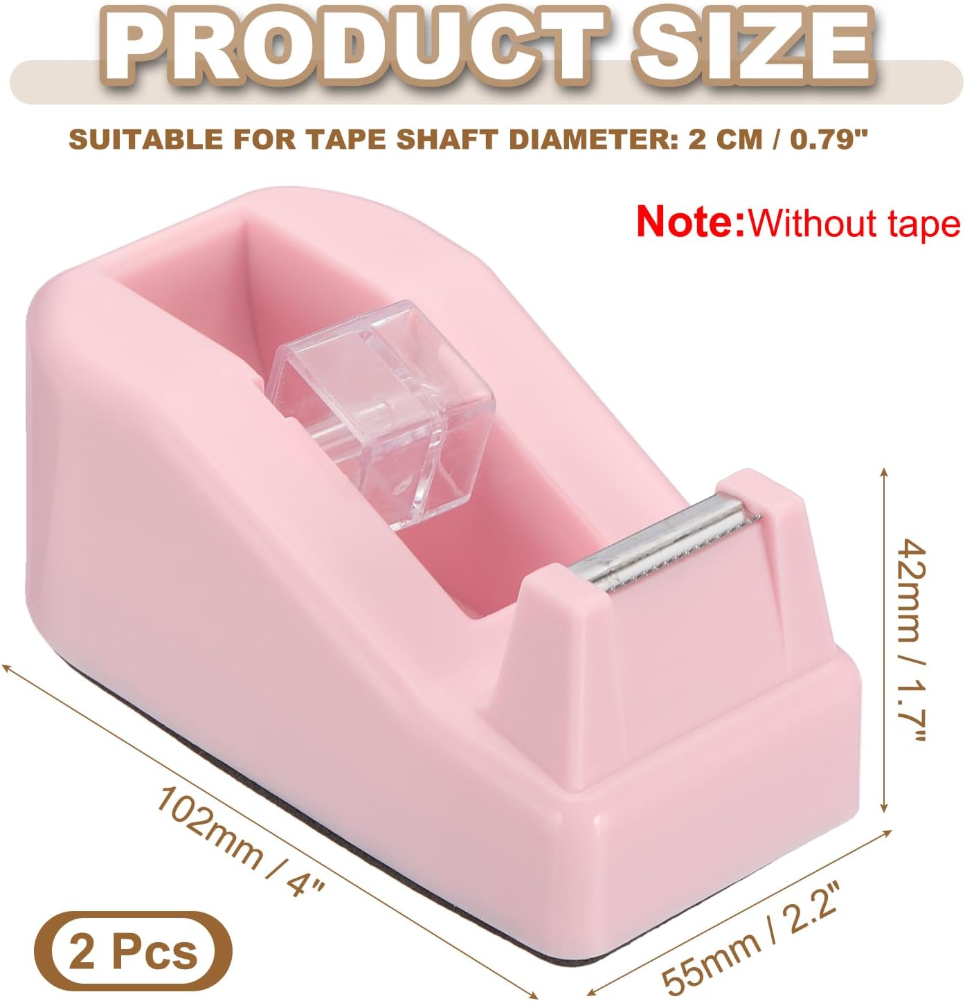 PATIKIL 2pcs Tape Dispenser Desk, Small Tape Dispenser Cute Desktop Dispenser, Rose Gold