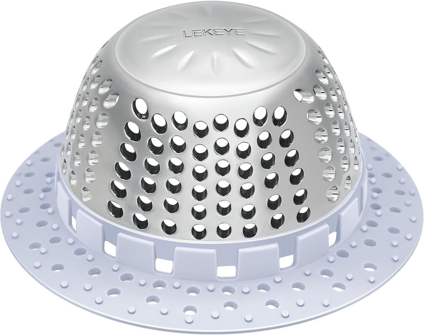 LEKEYE Shower Drain Hair Catcher/Bathtub Drain Cover/Drain Protector for Pop-Up & Regular Drains(Light Blue)