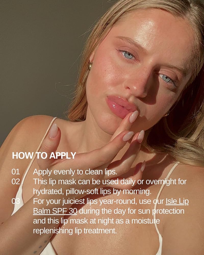 Cay Skin Deepwater Nourishing Lip Mask – Sleeping Mask for Overnight Repair & Hydration with Vitamin E + Shea Butter – Non-Sticky, Clear Formula in Signature Vanilla Brown Sugar Flavor – 0.7 oz