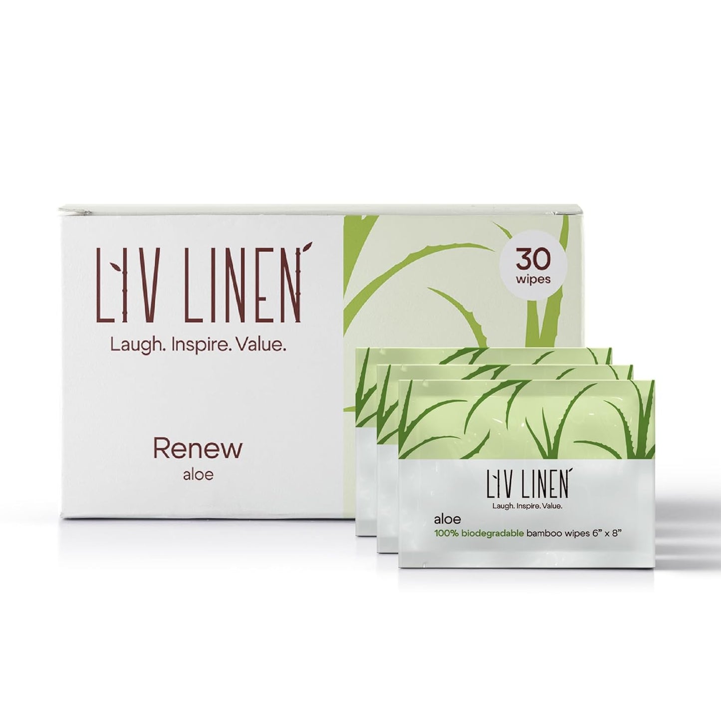 Bamboo Deodorant Wipes - 30 count - Individually Packaged - Aromatherapy Scent (Aloe)