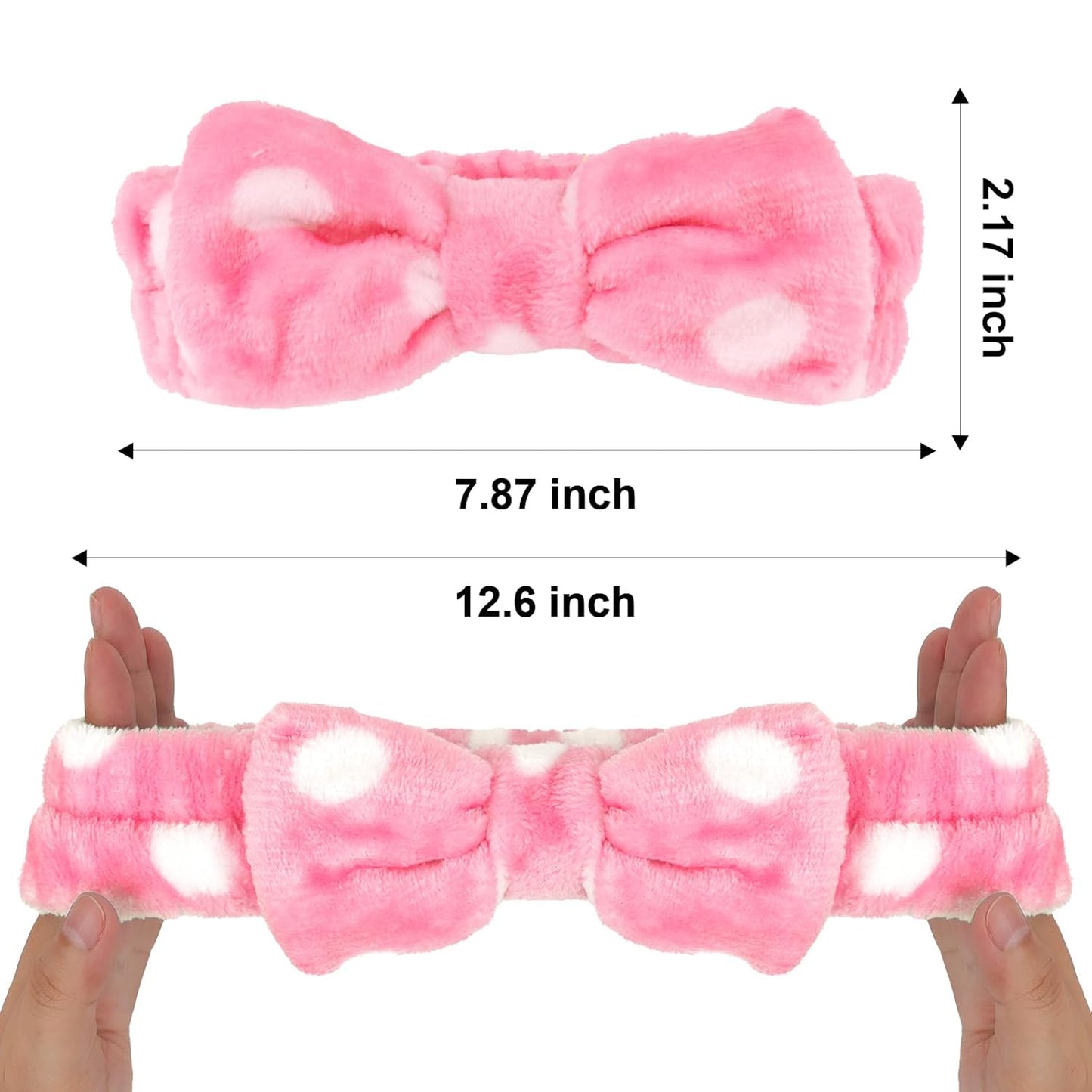 Ondder 8 Pcs Striped Spa Terry Cloth Headbands - Face Wash, Skincare, and Makeup Headbands with Cute Bow for Women