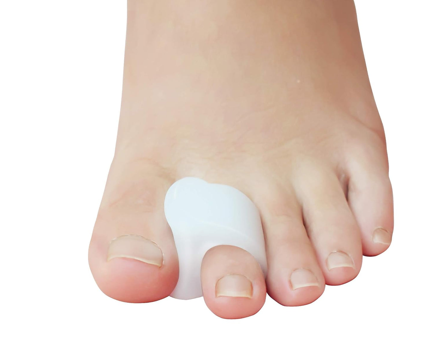 Pack of 12 Gel Toe Separator, (1/4" Thick) Big Toe Spacers, Single Loop Toe Spreader for Bunions, Overlapping Toe, Corrector and Spacer (White)