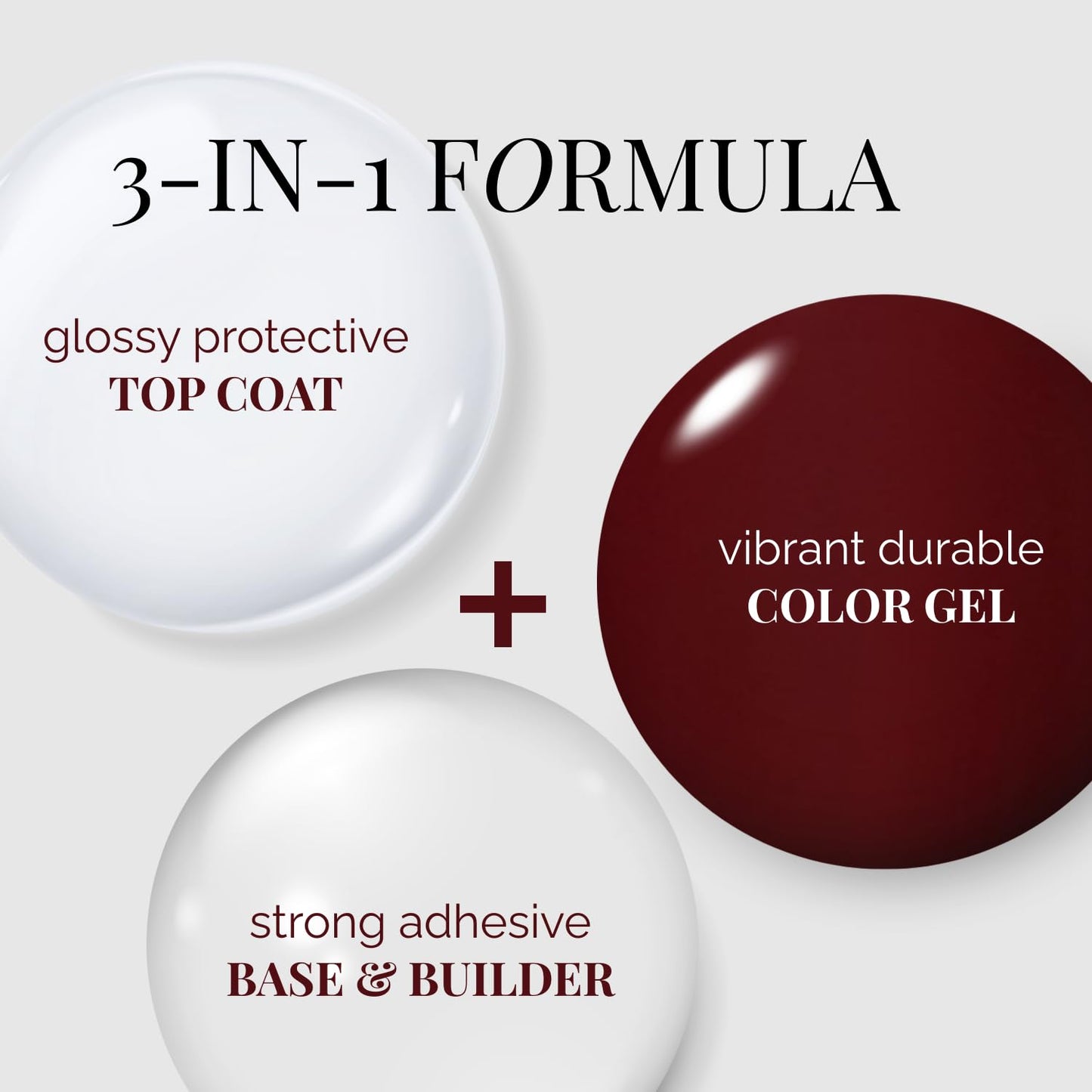 NAILOG One Step Gel Nail Polish 12ml Top Coat Color Gel Base 3-In-1 Formula Soak Off UV Gel Polish for Home DIY & Gifting | Amber Red