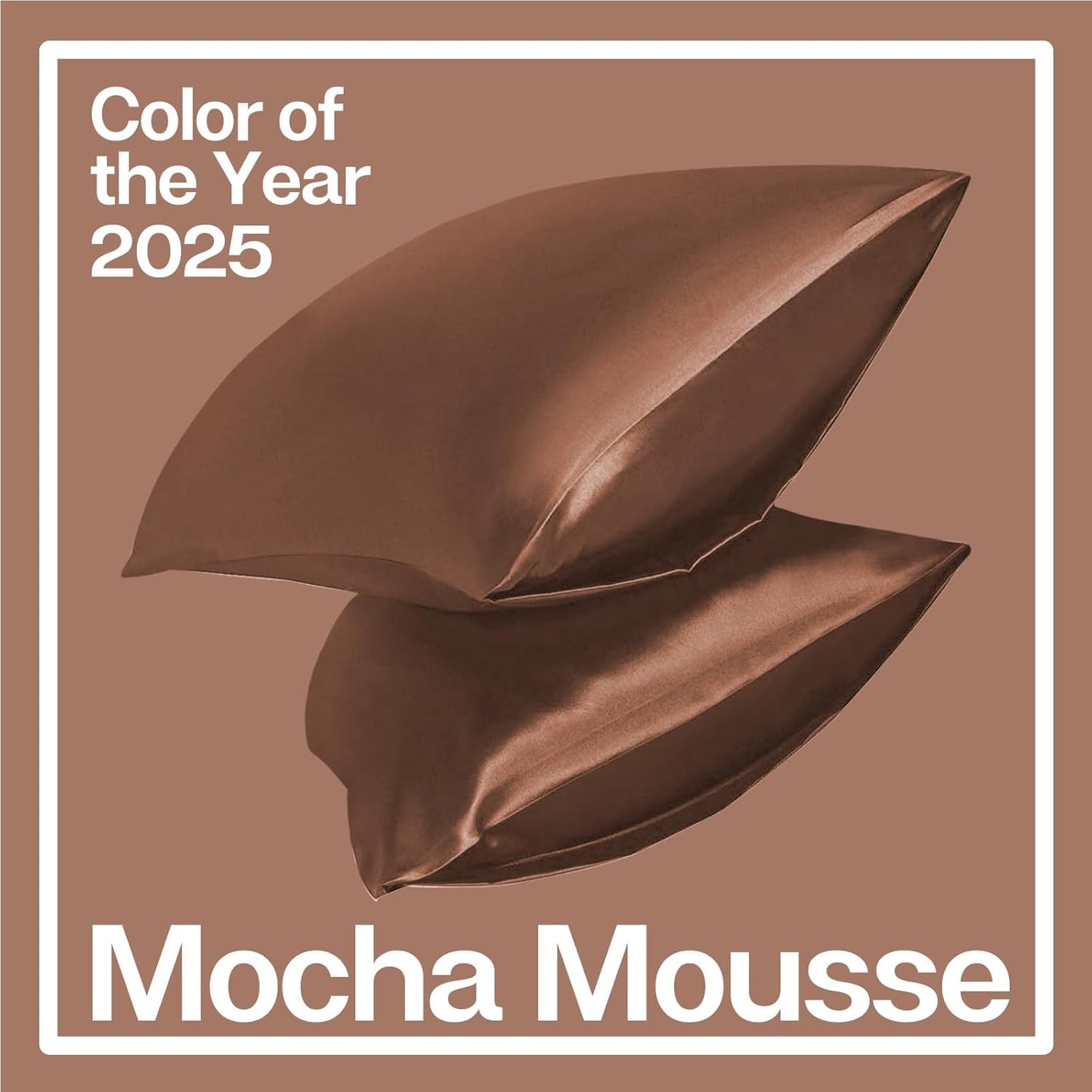 MR&HM Satin Pillowcase for Hair and Skin, Silk Satin Pillowcase 2 Pack, King Size Pillow Cases Set of 2, Silky Pillow Cover with Envelope Closure (20x36, Mocha Mousse)