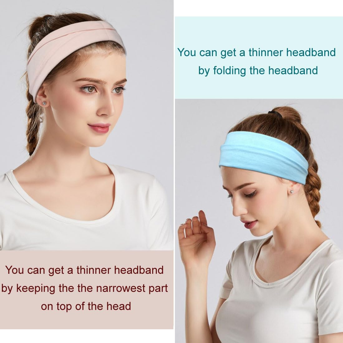 Fashion Headbands For Women Wide Headband Yoga Workout Head Bands Hair Accessories Band 6 Pack