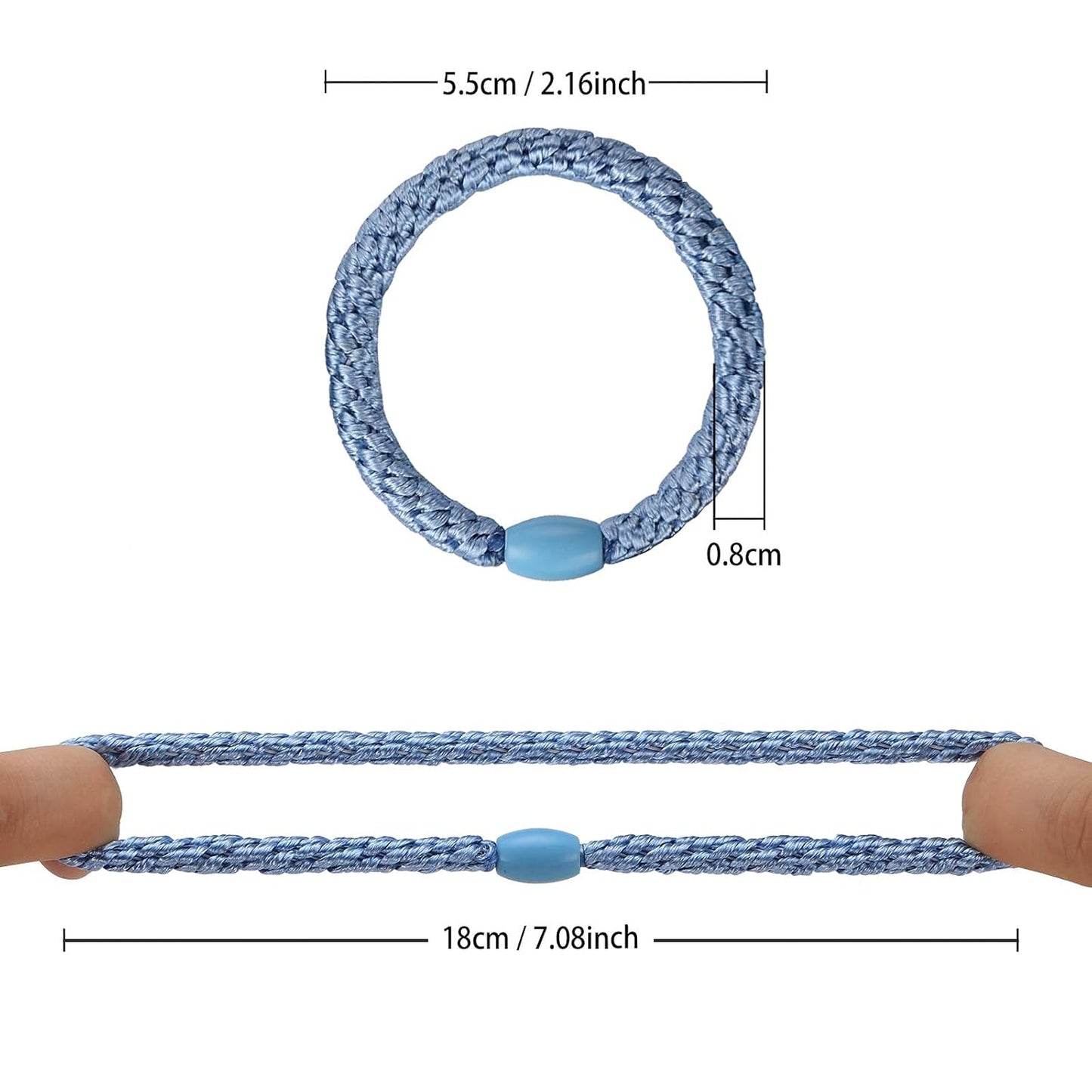 Hair Ties for Girls Women, Funtopia 30 Pcs Elastics Hair Bands Ponytail Holders for Thick Hair, No Damage No Crease Hair Elastics 3.Multicolor