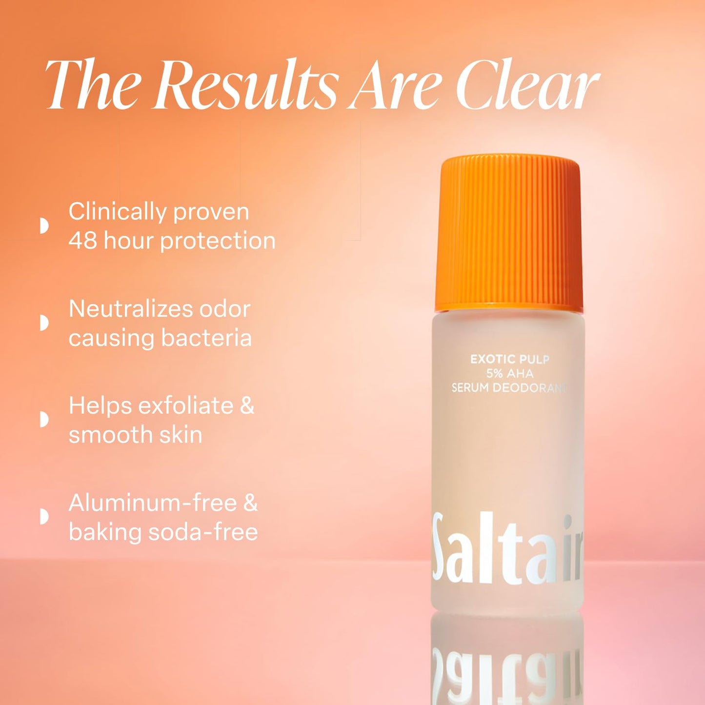 Saltair Serum Deodorant Exotic Pulp 2 Pack. 5% AHA Formula. Lactic Acid and Mandelic Acid Deodorant. Aluminum Free Odor Control for Women and Men. Travel Essentials, 2x 1.7oz Roll On