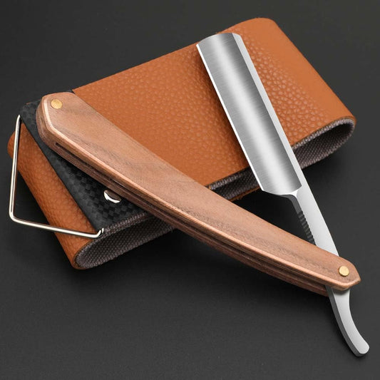Straight razors for men Professional Straight Edge Barber Razor Premium Stainless Steel Shaver Razor with Shaving Strop for Men Home & Salon Grooming Using (NO.181)