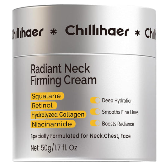 8-in-1 Radiant Neck Firming Cream, Tighten and Lift Neck Wrinkle Cream, Collagen Retinol Face and Chest Firming Tightening for Women and Men with Sagging Crepey Skin Over 50 & 60