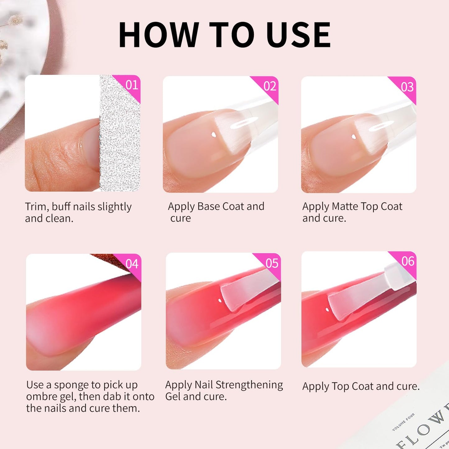 Gentle Color Gradient Painting Gel 9 Colors Ombre Gel Paired With 100PCS Nail Sponges & Grabbing Pen, Soft And Easy To Shoot, Even Beginners DIY Nail Can Handle Ombre Gel Nail Polish Ombre (5)