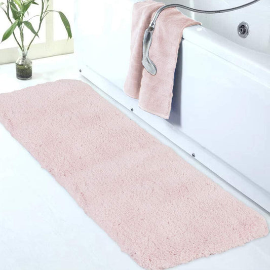 Walensee Blush Bath Mat (24 x 72), High Pile Microfiber, Extra Soft, Absorbent, Non-Slip, Machine Washable, Luxury Bathroom Rug