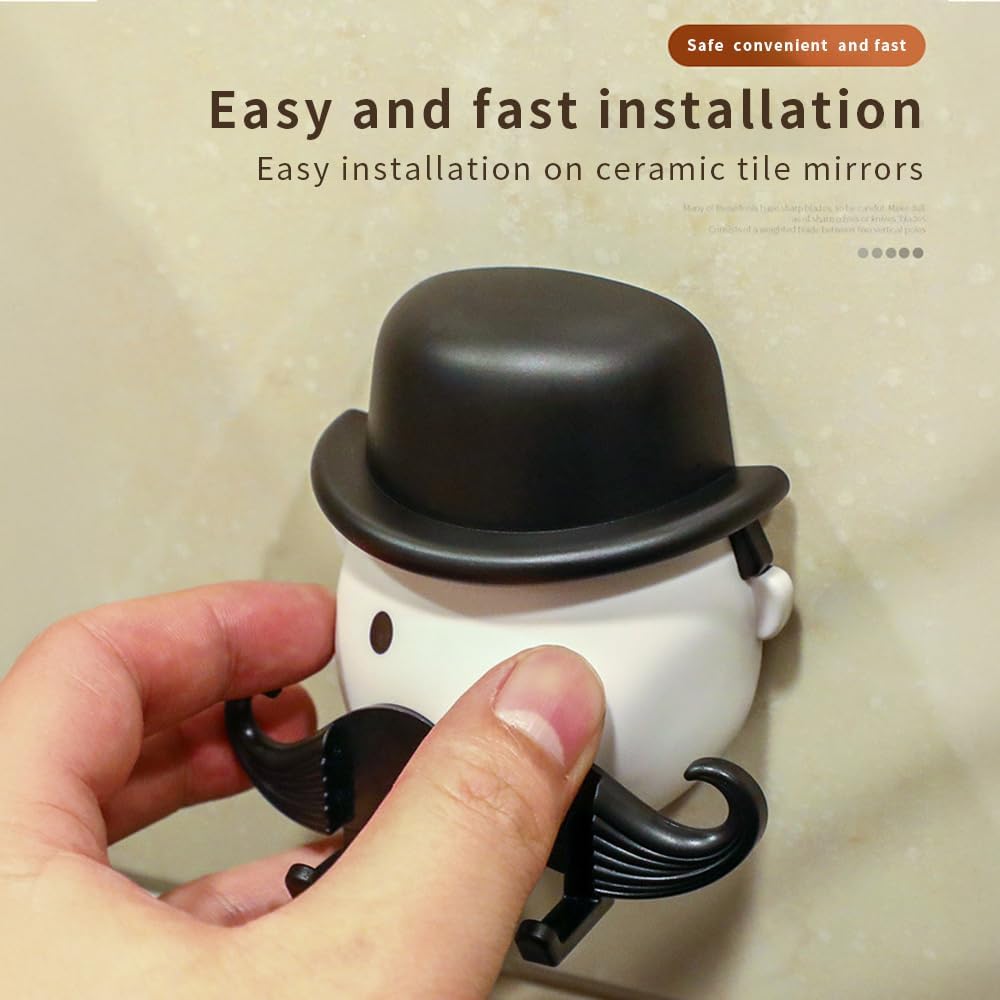 Suction Cup Shaver Holder, Gentleman Shaver Holder, Suitable for Shower, Bathroom, Bathroom, Unique Gift