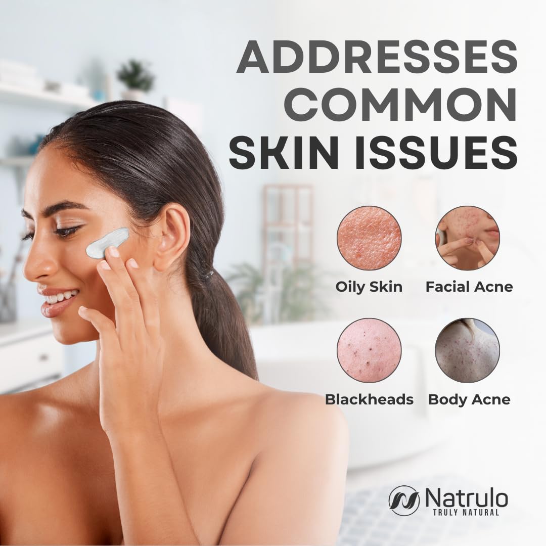 Charcoal Face Mask – Natural Black Mask with Bentonite Clay – Deep Cleansing, Blackhead Remover, Pore Reducer for Acne, Oily Skin & Scars – Hydrating, Exfoliating Detox Facial Skincare – Made in USA