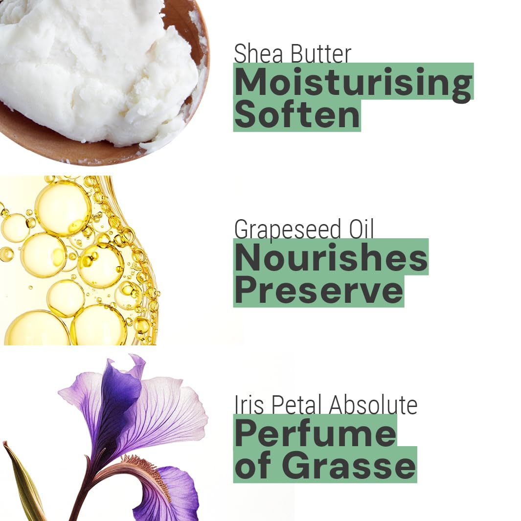 Panier des Sens - Small Hand Cream for Dry Cracked Hands – Blooming Iris Mini Hand Lotion for Dry Skin - With Shea Butter and Olive Oil - Hand Care 97% Natural Ingredients - Travel Size 1 floz