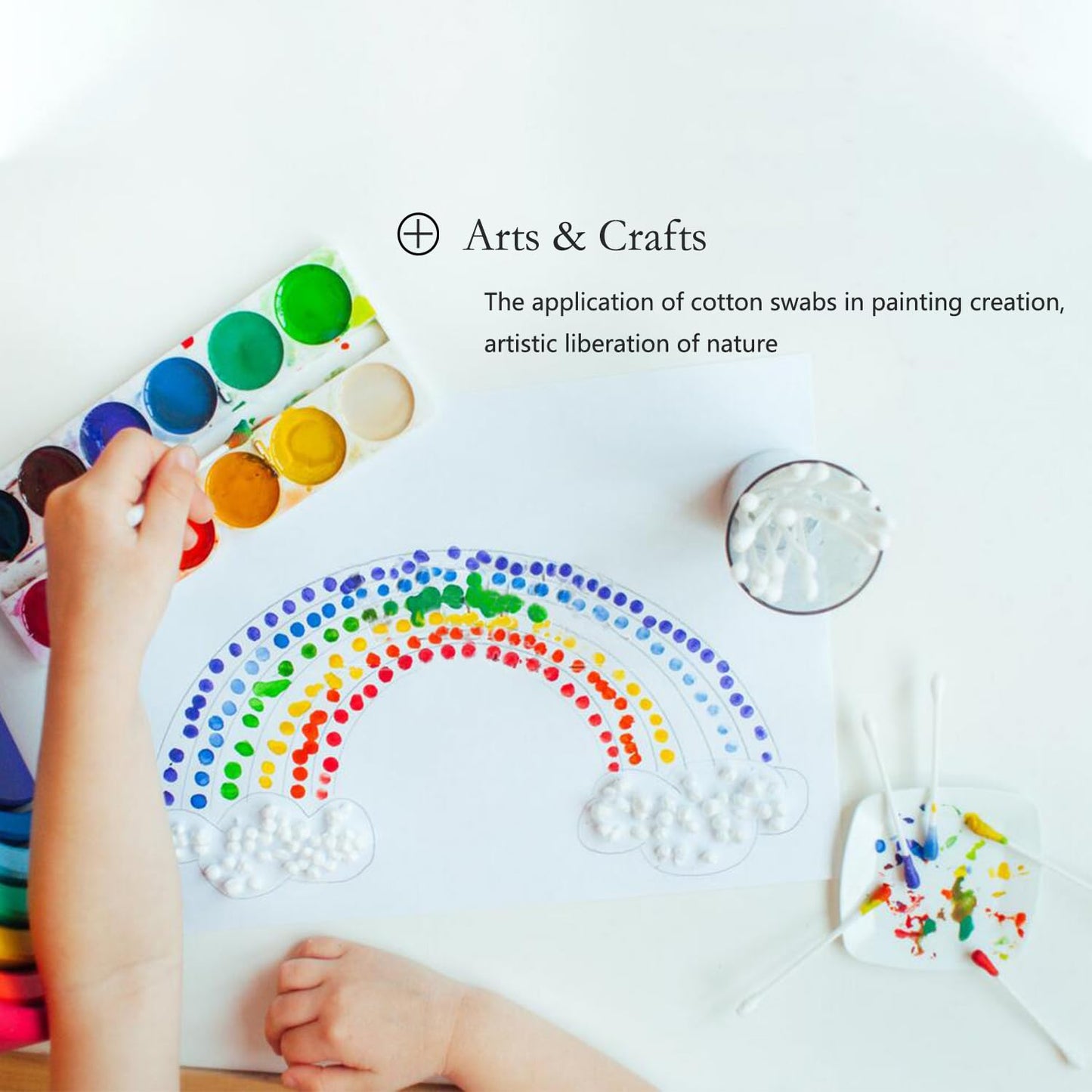 Cotton Swabs with Paper Sticks 1000ct，Double Tipped Natural Cotton Buds