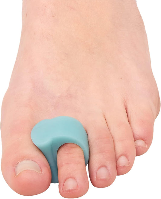 ZenToes Gel Toe Separators for Overlapping Toes, Bunions, Big Toe Alignment, Corrector and Spacer - 4 Pack (Blue)
