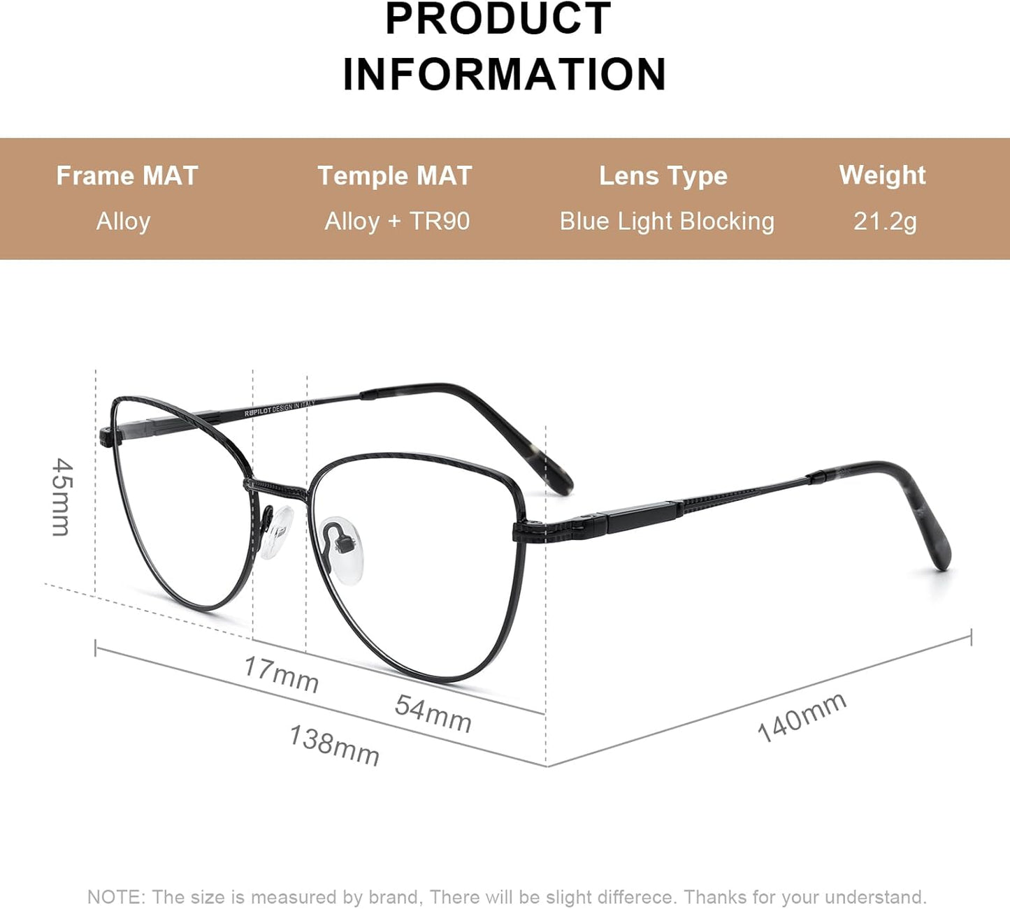 RB. Pilot Retro Cateye Reading Glasses for Women Blue Light Blocking Computer Glasses Spring Hinge Readers