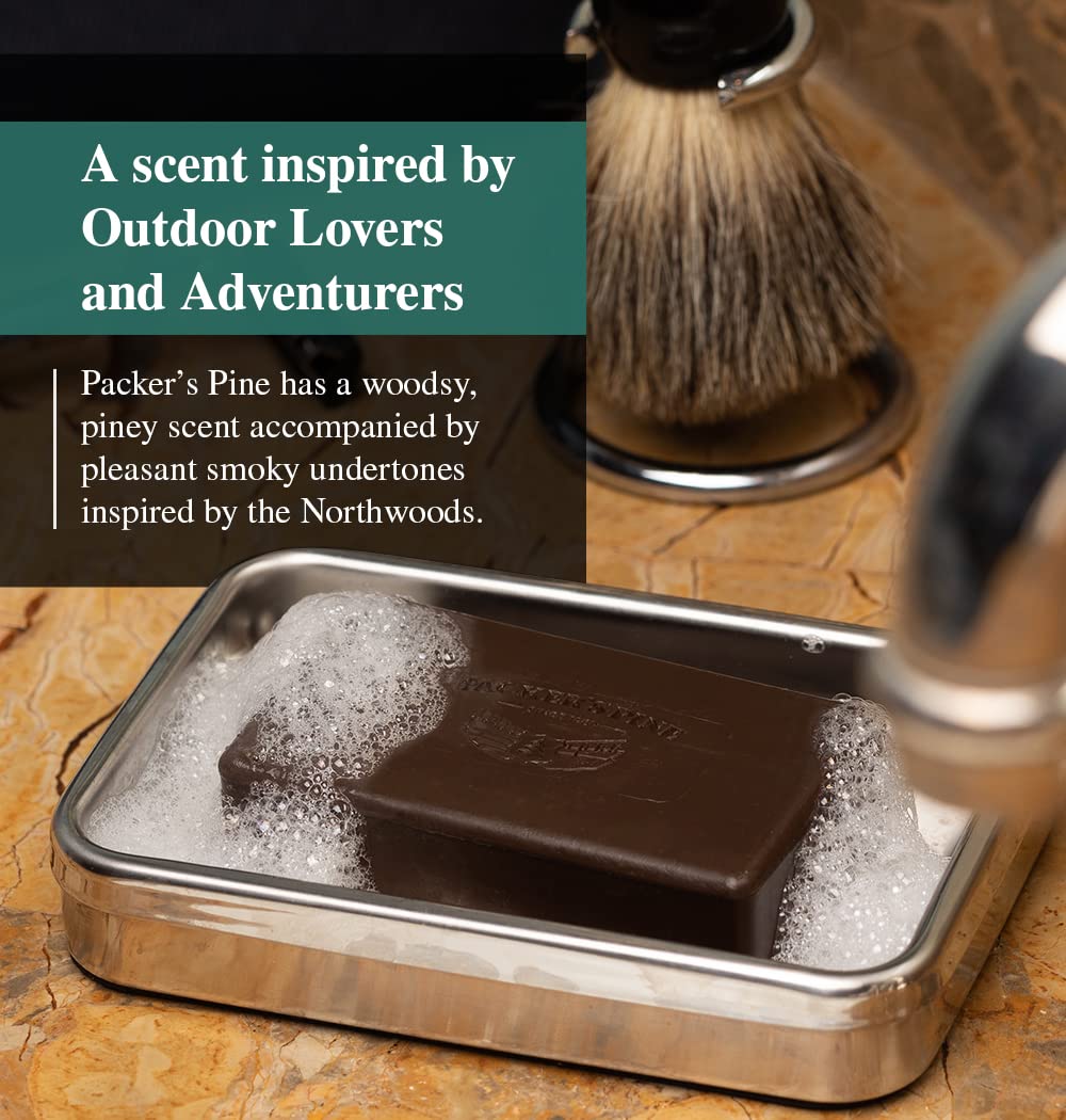 Packer's Pine Tar Soap | The Original Mens Body Soap Made With Natural Pine Tar and Pine Oils | All Natural Mens | Paraben, Sulfate, and Creosote Free (3 Pack)