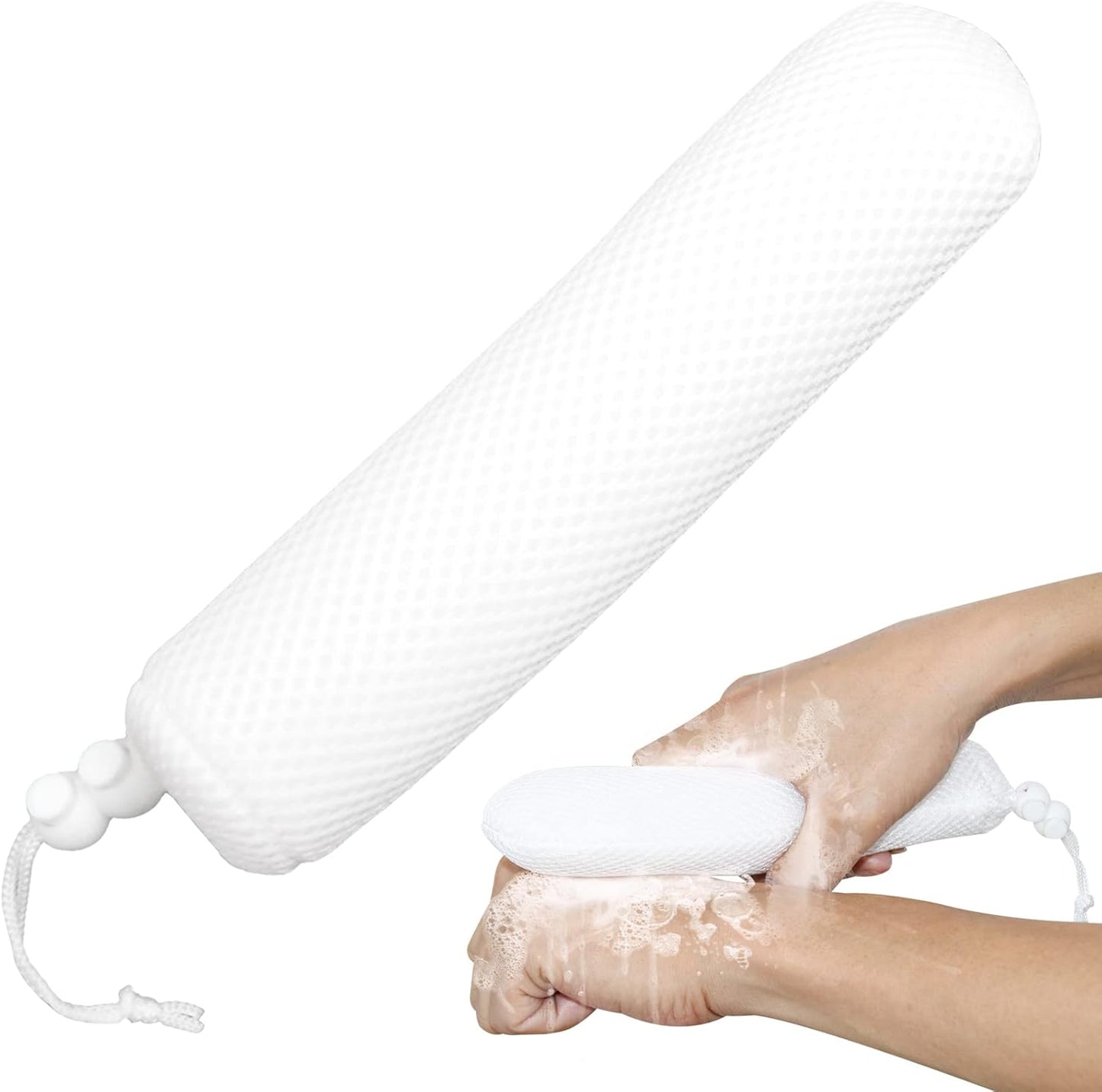 Bath Brush Head with Sponge,Back Scrubber Bath Mesh Bath Body Brush Head for Elderly Aid Bathing and Shower (Blue Head)