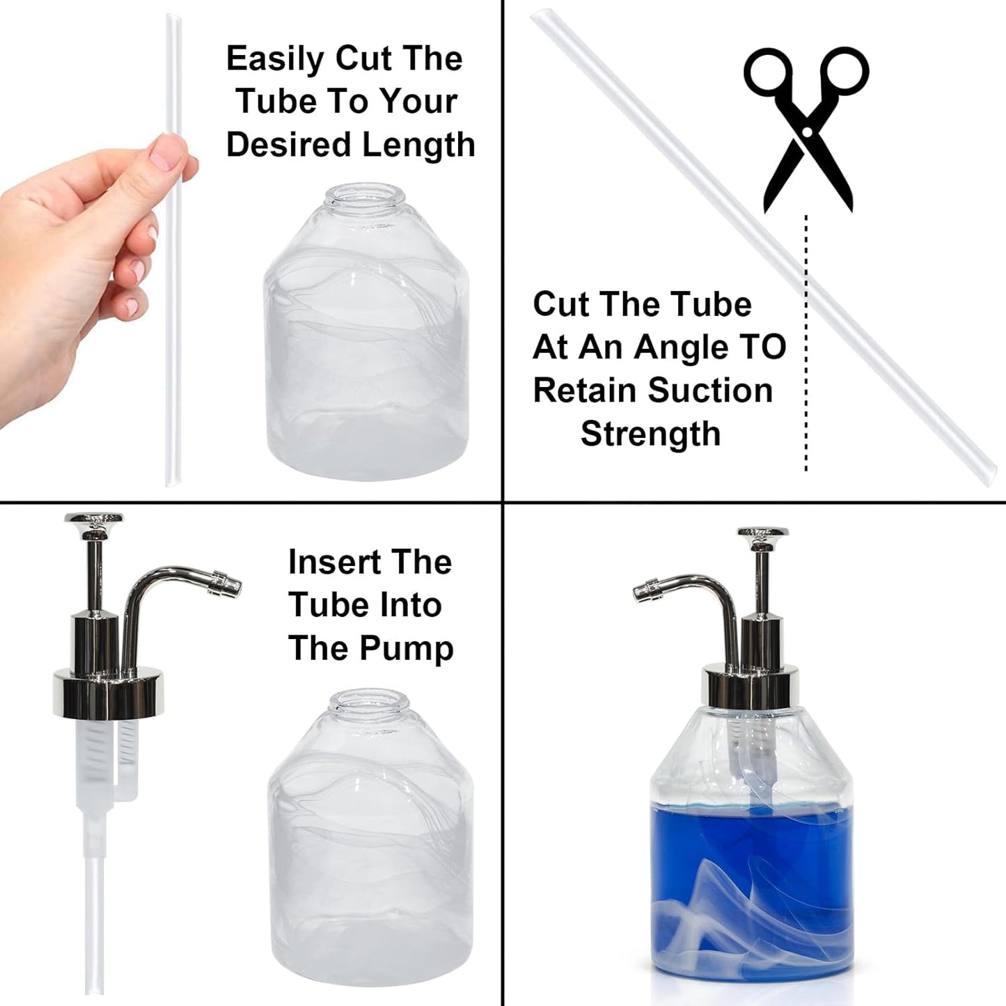 Soap&Lotion Dispensers Replacement Made of ABS Material,Smooth Action Oil Can Pump Head Suitable for Wider Mouth Bottle of 1.3 in (33 mm) Thread,Stylish Pump for Bottles DIY-Silver