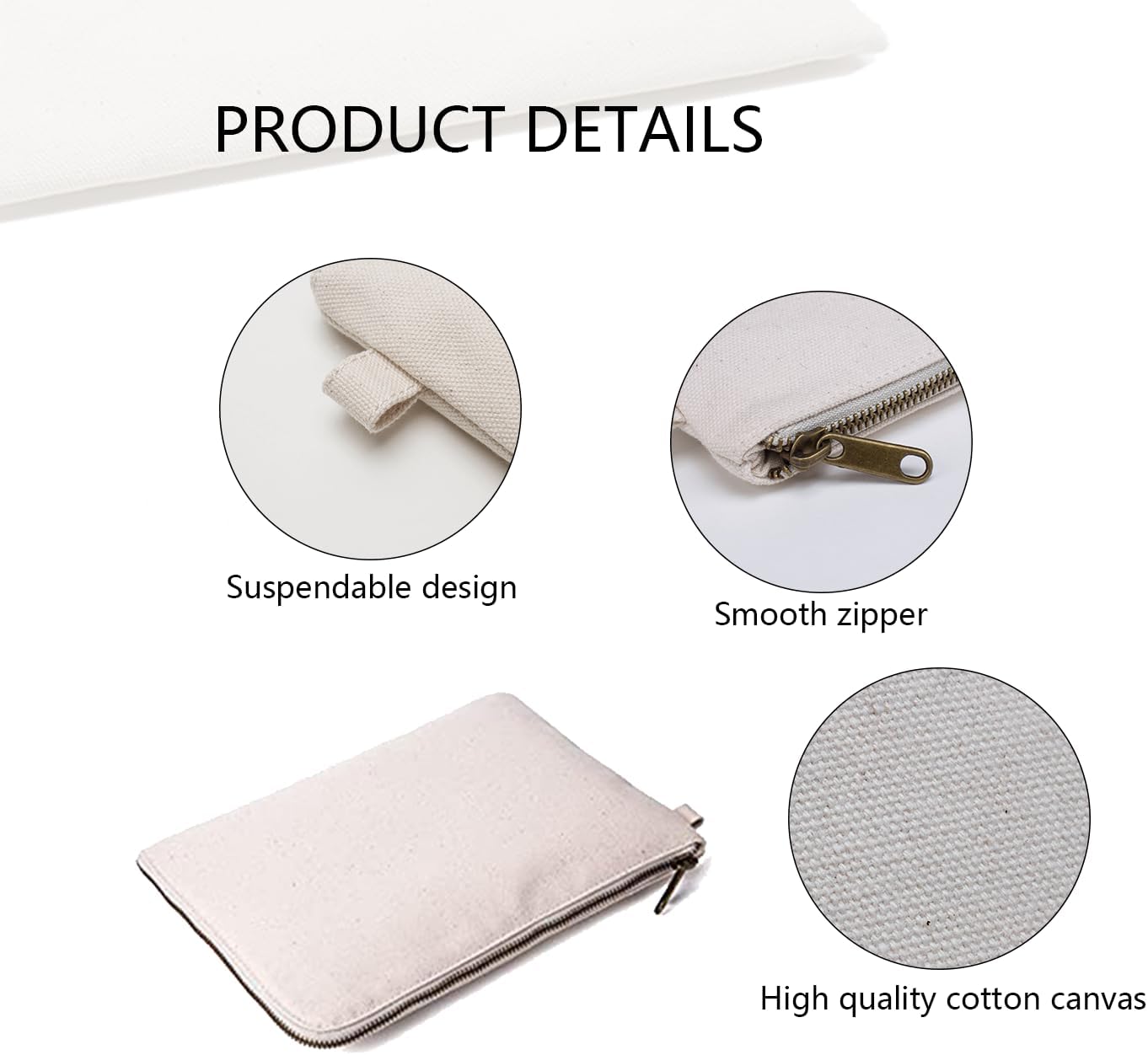 Zipper Pouch Storage Bag Simple and Stylish Women's Cosmetic and Travel Bag (Beige-improved-10)