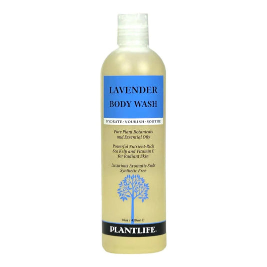 Plantlife Lavender Body Wash - GMO and Gluten Free Gentle and Moisturizing Body Wash That Contains Only Ingredients Straight from Nature - Manufactured in the USA 14 oz