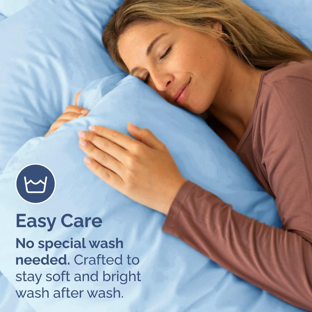 Queen Pillow Cases Set of 6 - Ultra Soft Hotel Quality Pillowcase Covers - Comfy, Cozy & Wrinkle Free - Shrink, Stain & Fade Resistant - Machine Washable Pillow Protectors - 6 Piece Set - Light Blue