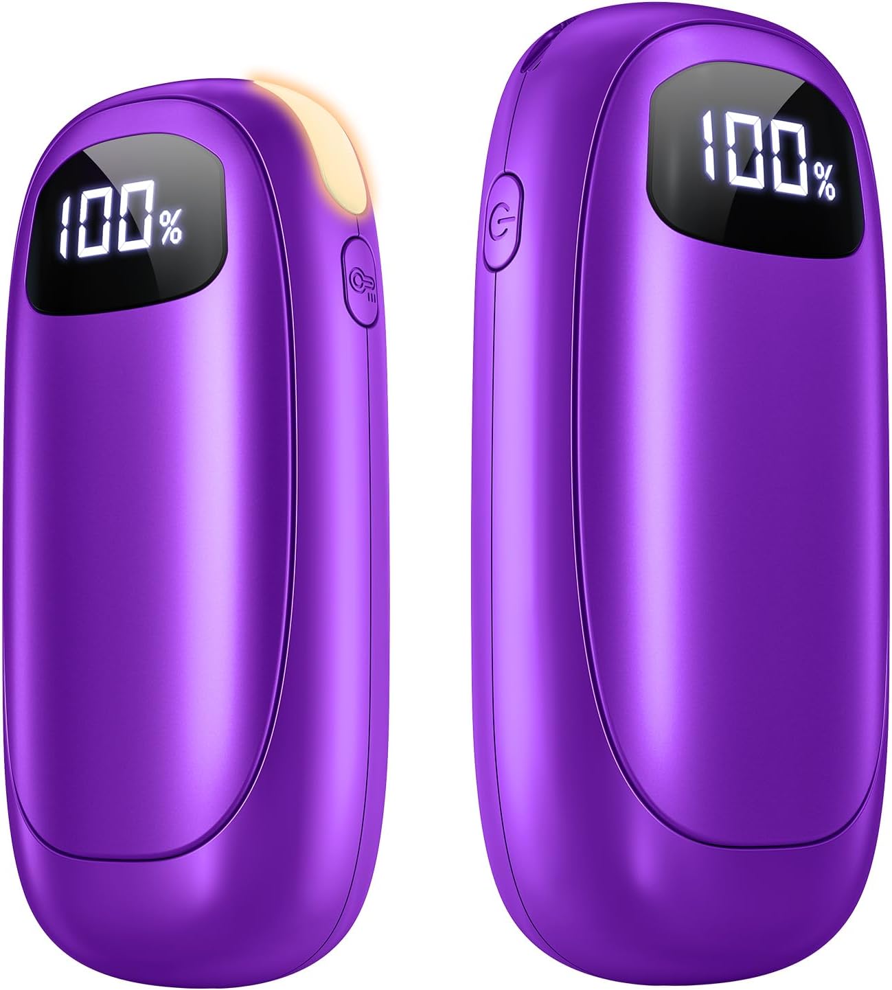 Hand Warmers Rechargeable 2 Pack, Electric Dual-Sided Heating with LED Display & Flashlight, Max 127℉, 13Hrs Long Lasting Pocket Heater for Raynauds, Golf, Hunting Essentials, Gifts for Men Women