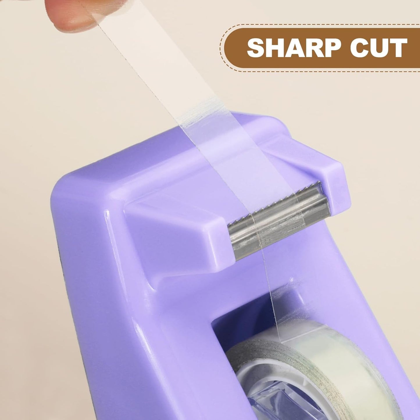 PATIKIL 2pcs Tape Dispenser Desk, Small Tape Dispenser Cute Desktop Dispenser Holder for Tape Office Desktop, Blue Purple