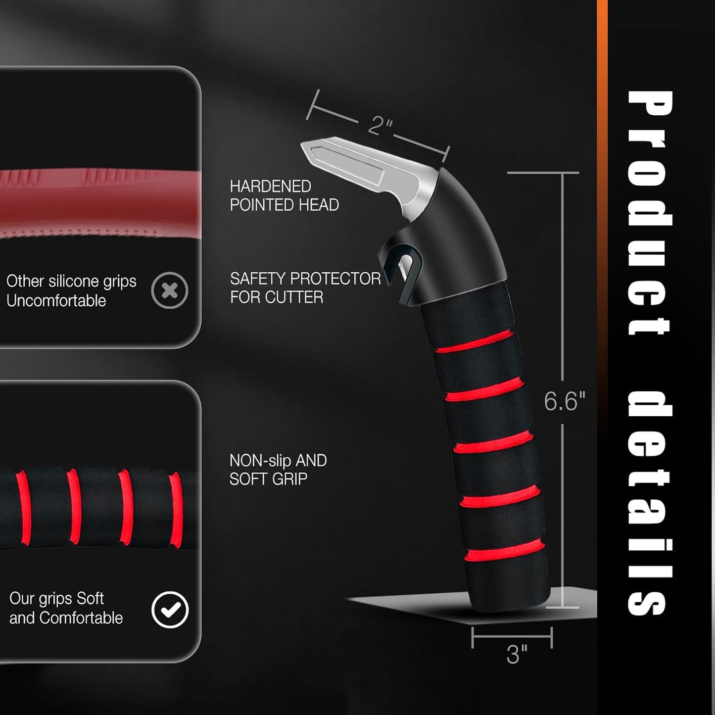 Car Handle Assist for Elderly Car Door Handle Multifunction Handle Car Door Latch Handle for Seniors and Handicapped(Red)