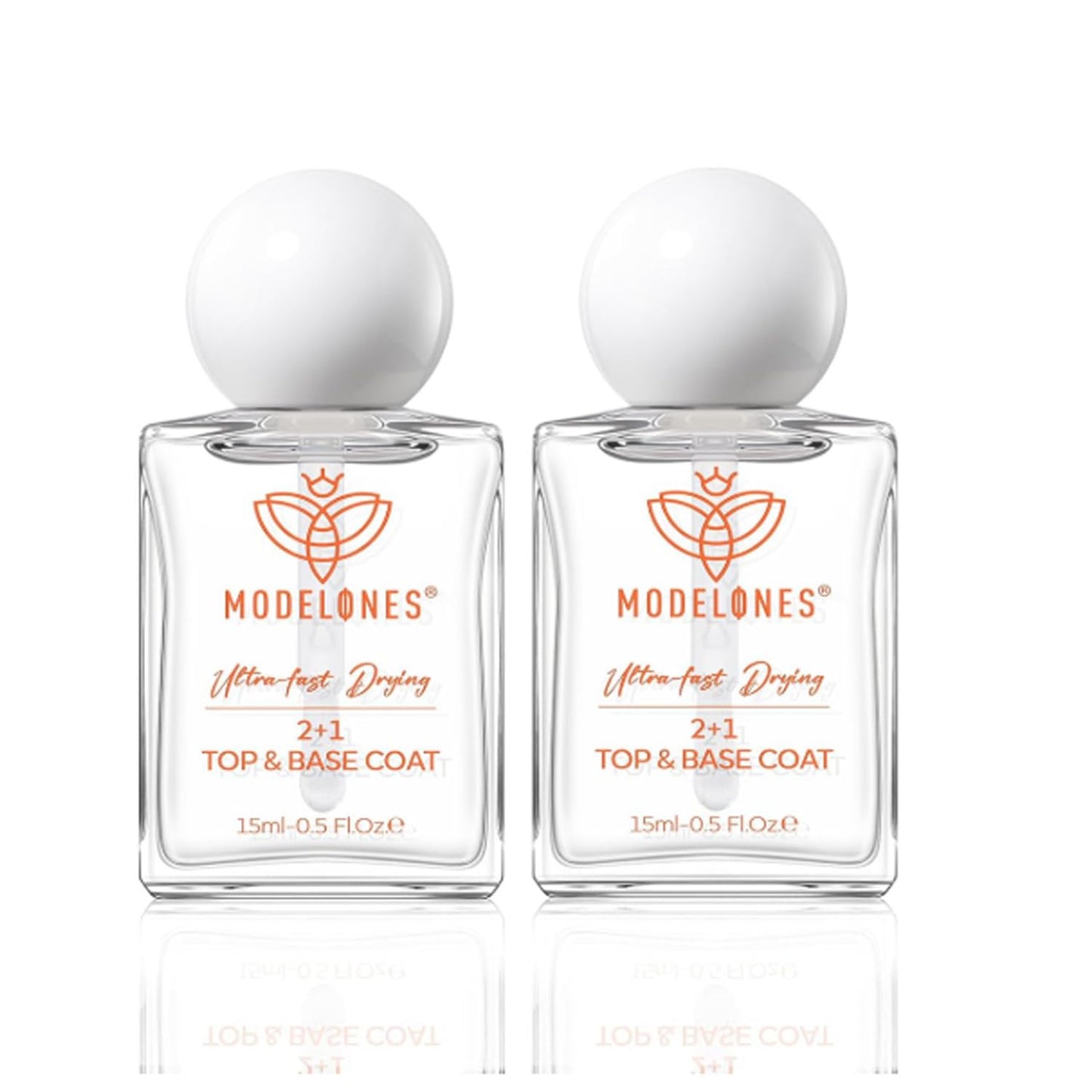 modelones 3-in-One Top Coat and Base Coat Nail Polish, 5 Ml Clear Nail Polish