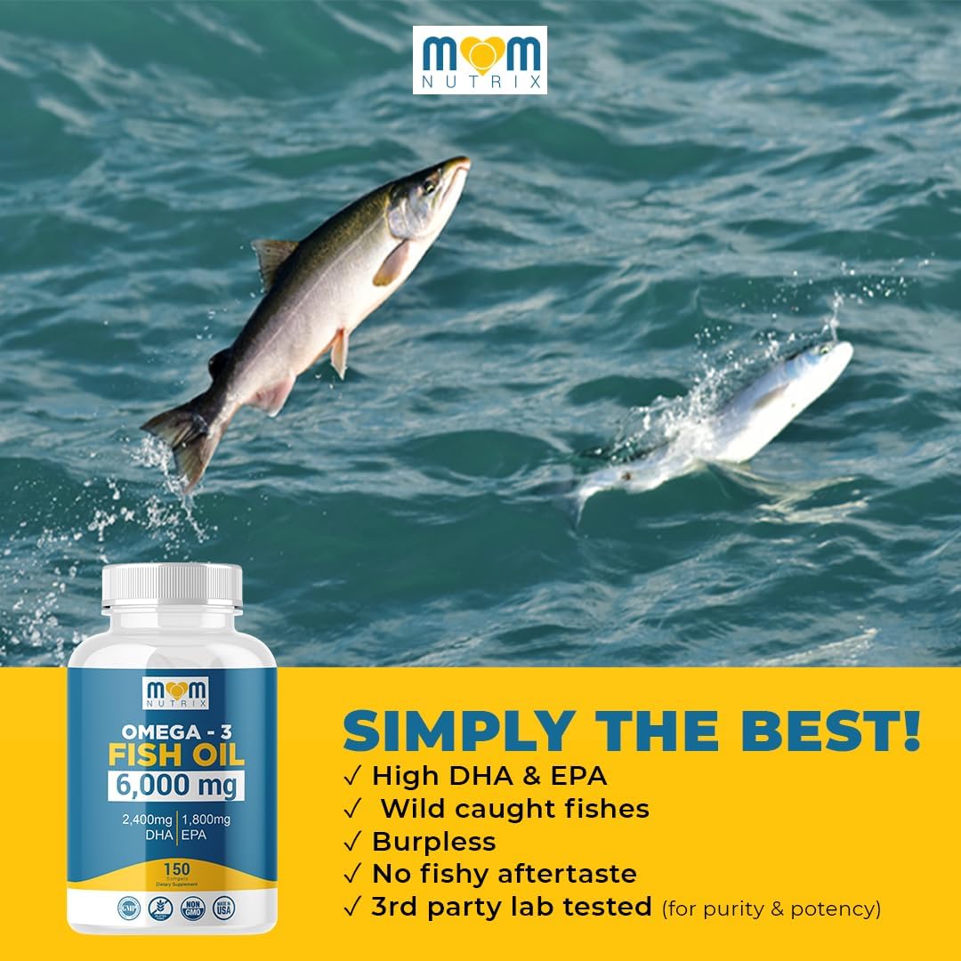 Omega 3 Fish Oil with Maximum EPA DHA - Supports Brain, Liver, Heart & Immunity - Made in The USA - 150 Softgels