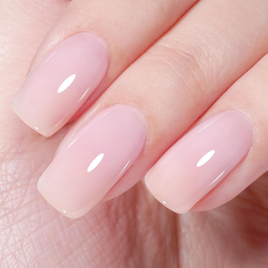 AILLSA Light Pink Gel Nail Polish Tokyo Sakura Sheer Jelly Gel Polish Neutral Translucent Nude Gels Polishs Long Lasting Pale Pink Color Soak Off U V Gels for French Manicure Nail Art at Home 0.51 Oz