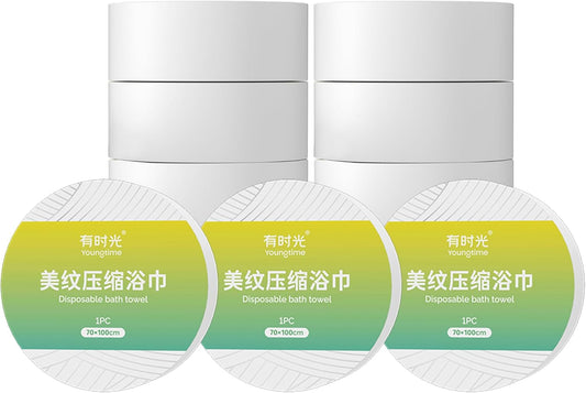 YOUNGTIME Premium Disposable Compressed Bath Towel for Travel,27.5 * 39.4 Large Bath Towel Travel Towel Reusable for Hotel,Disposable Cotton Bath Towels,9 Pack