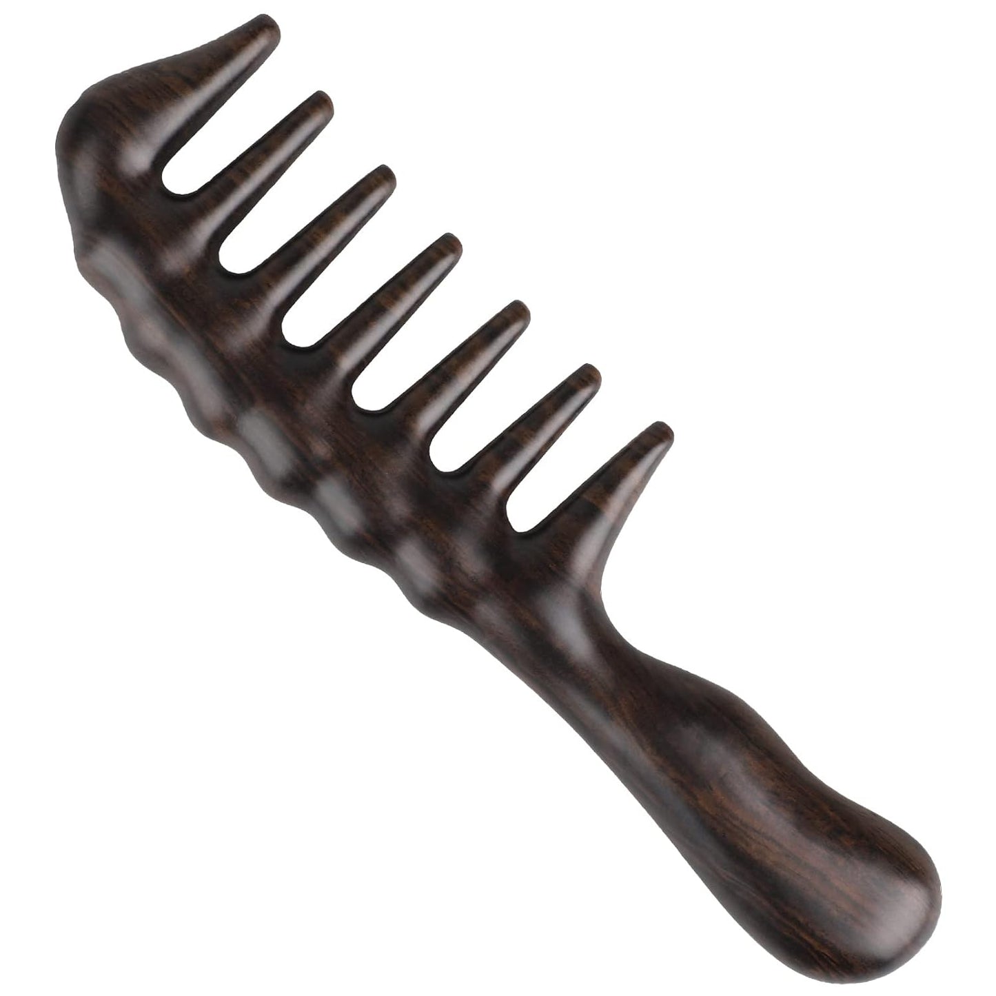 Onedor Handmade 100% Natural Black Sandalwood Hair Combs - Anti-Static Sandalwood Scent Natural Hair Detangler Wooden Comb (Thickening Comb)