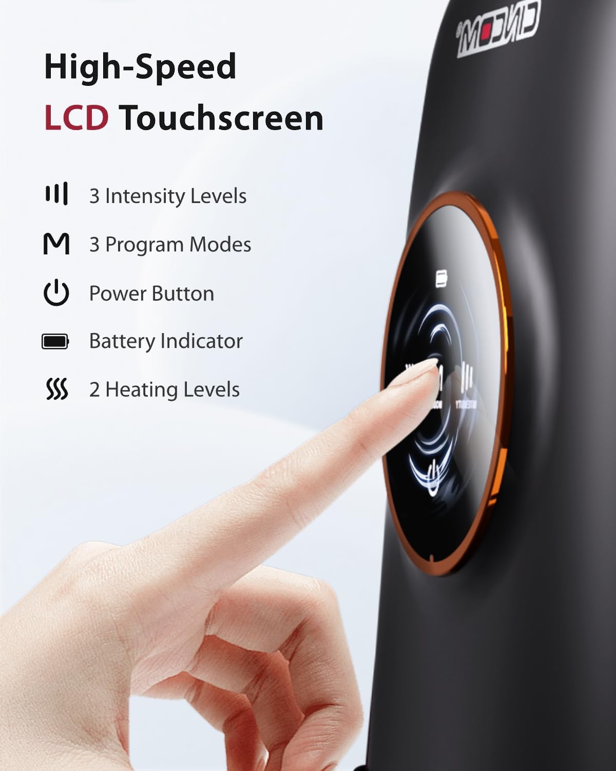 CINCOM Hand Massager with Heat and Compression, Finger and Palm Massage Machine for Pain Relief, Arthritis and Improved Circulation, Gifts for Women, Cordless and Rechargeable (Black)