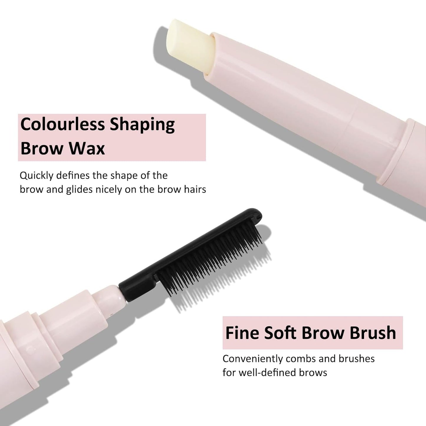 Boobeen Brow Wax Clear, Waterproof Eyebrow Wax Styling Pencil, Shaping with Slanted Tip Application, Long-Lasting Hold